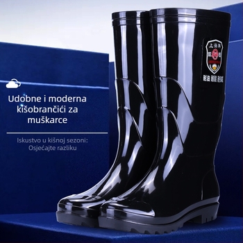 Muške PVC čizme za kišu s gumom na đonu, vodonepropusne, protuklizne, otporne na kiseline i baze
