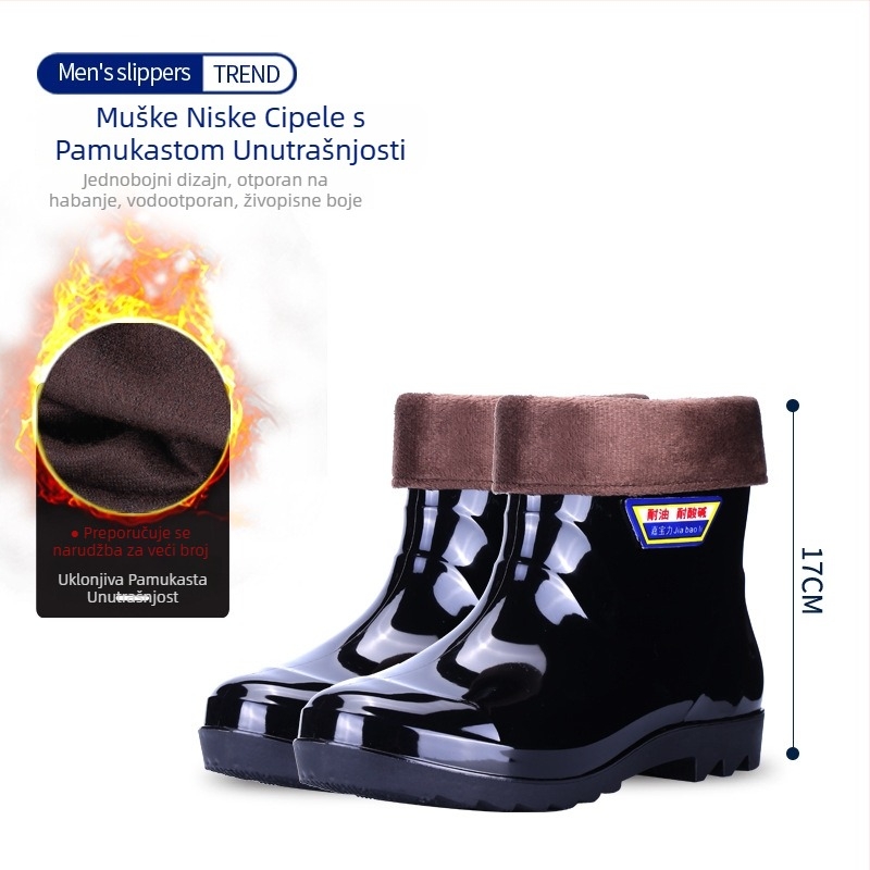 Muške PVC čizme za kišu s gumom na đonu, vodonepropusne, protuklizne, otporne na kiseline i baze