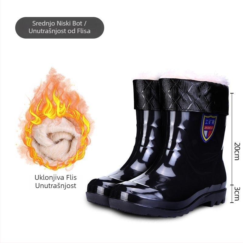 Muške PVC čizme za kišu s gumom na đonu, vodonepropusne, protuklizne, otporne na kiseline i baze