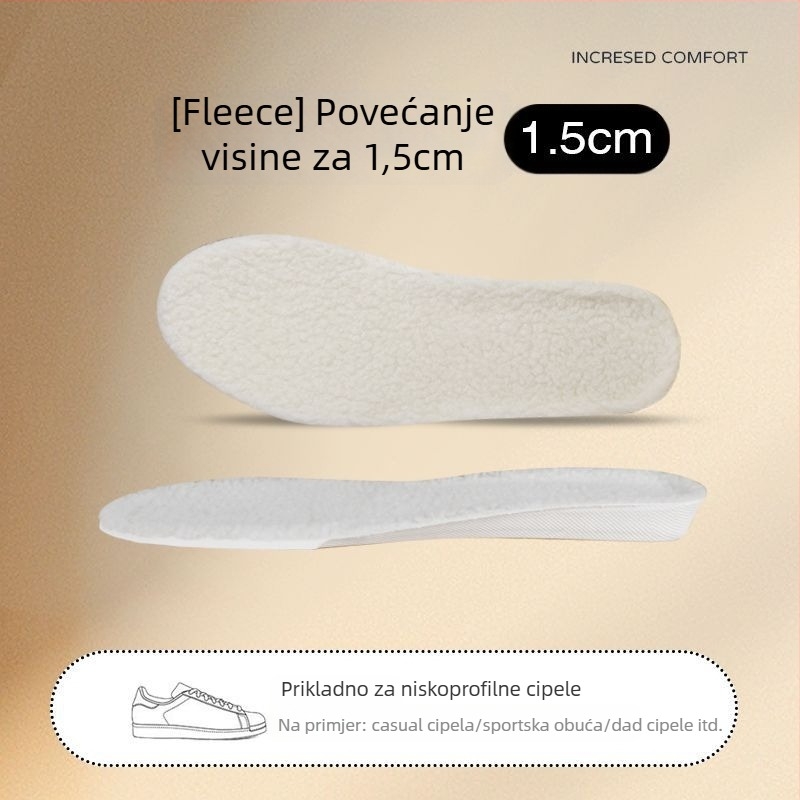 PU ulošci s flisom za zimu, upijaju znoj, zagrijavaju, povećavaju visinu, za muške i ženske cipele
