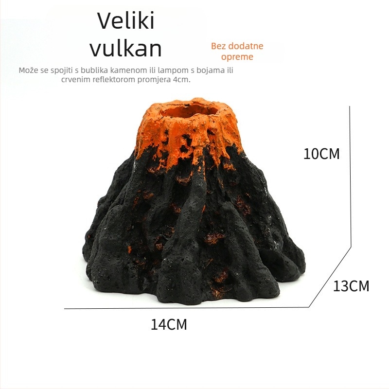Smoleni vulkanski krajolik za akvarij, dekorativni ukras, težina 0,3 kg