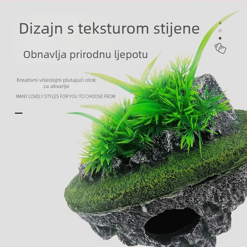 Dekor za akvarij od smole: plutajući kamen za pejzažni akvarij, dekoracija, 50 komada