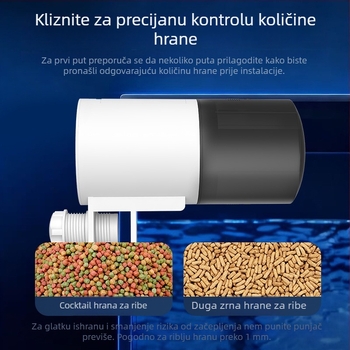 Automatski hranilnik za akvarij – inteligentni prilagodljivi tajmer, za koi i zlatne ribe, plastični, Naichong