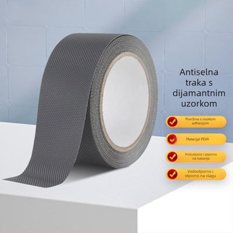 PEVA bazirana samoljepljiva protuklizna traka s mat završnom za kupaone i stepenice (debljina 0,75 mm, akrilno ljepilo)