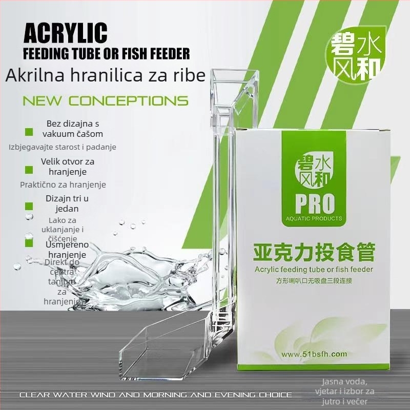 Akrilna cijev za hranjenje za akvarij, ručni hranilac za ribe i škampi, paket 192