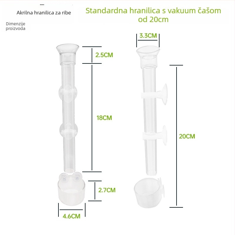 Akrilna cijev za hranjenje za akvarij, ručni hranilac za ribe i škampi, paket 192