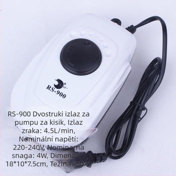 Risheng kompaktni akvarijski aerator, težina 0.23 kg po jedinici, licencirana privatna oznaka, pakiranje 120 komada