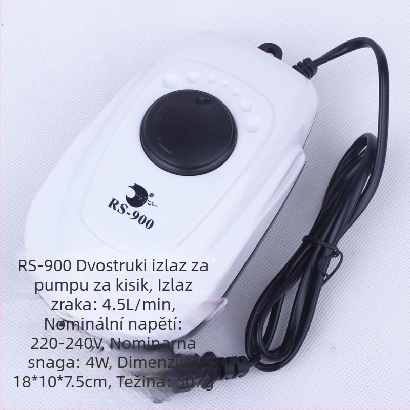 Risheng kompaktni akvarijski aerator, težina 0.23 kg po jedinici, licencirana privatna oznaka, pakiranje 120 komada