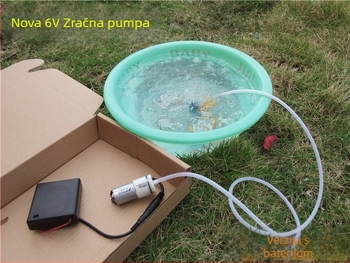 Zračna pumpa za uzgoj riba, DIY model, 3-6V rezervna pumpa pri nestanku napajanja, model 370, težina 0,1 kg