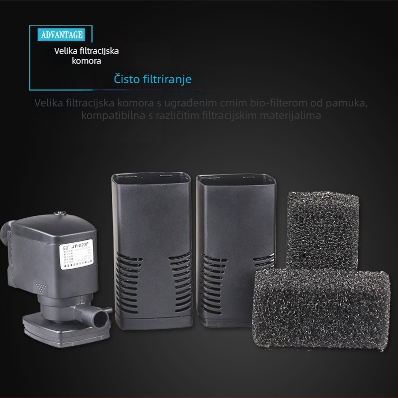 Akvarijska pumpa-filtr s troje-u-jednom, potopna pumpa za filtriranje i oksigenaciju — keramički materijal, 0.8 kg