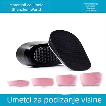 Ulošci za podizanje visine za muškarce i žene, nevidljivi unutarnji povećavajući ulošci, silikon + pjena, model SZ-09, stil: polupodloga, peta podložak