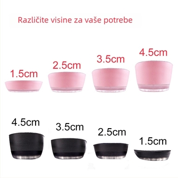 Ulošci za podizanje visine za muškarce i žene, nevidljivi unutarnji povećavajući ulošci, silikon + pjena, model SZ-09, stil: polupodloga, peta podložak