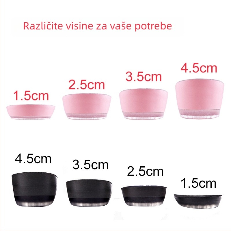 Ulošci za podizanje visine za muškarce i žene, nevidljivi unutarnji povećavajući ulošci, silikon + pjena, model SZ-09, stil: polupodloga, peta podložak