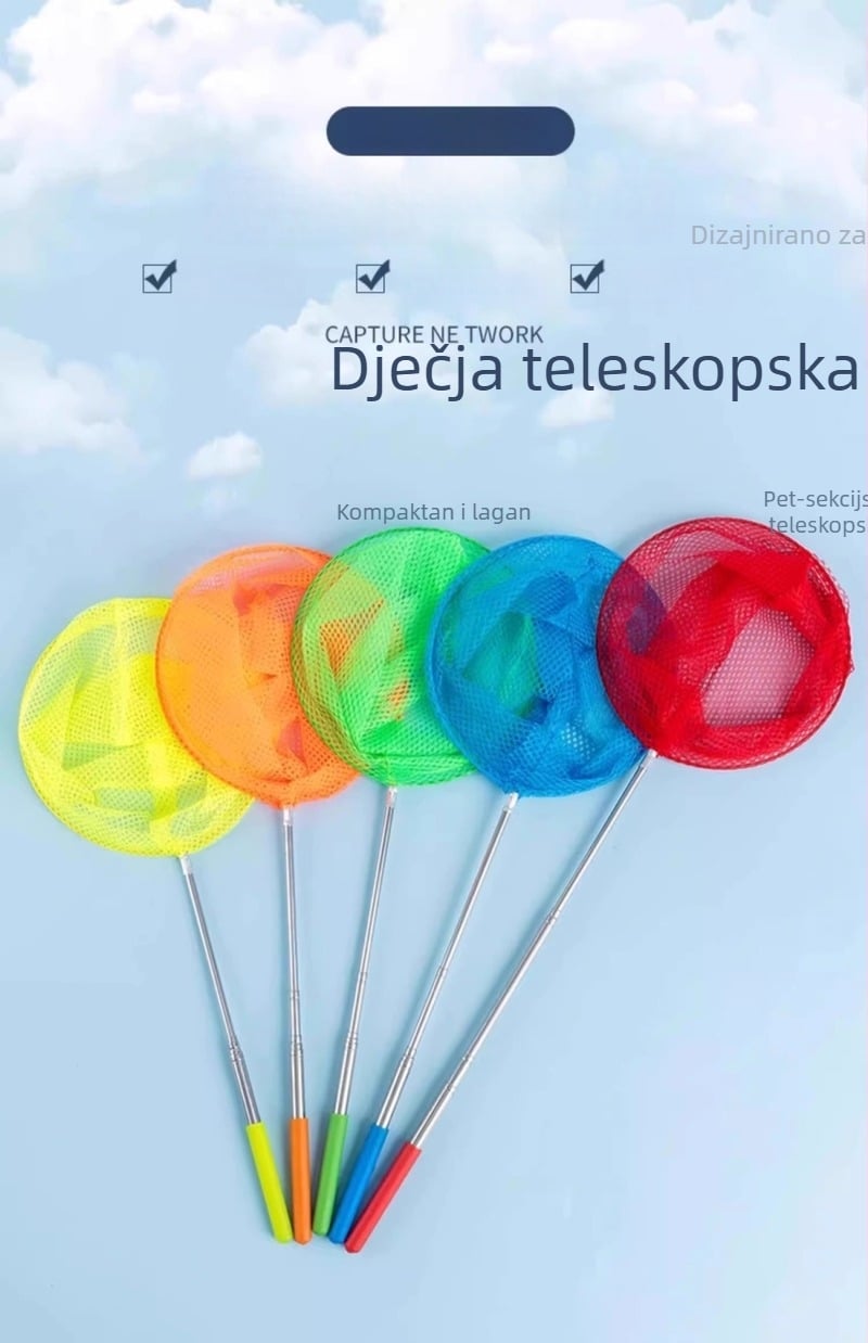 Dječja teleskop mreža za hvatanje insekata i leptira, sklopiva s malim spremnikom vode