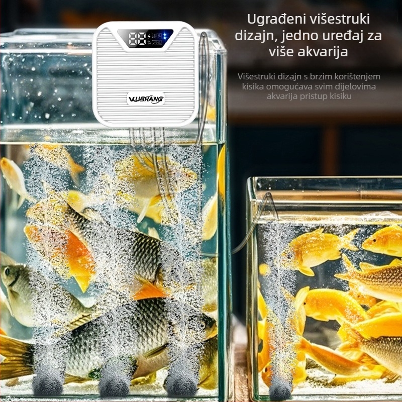 Pumpa za kisik s četiri izlaza za vanjski ribolov i kućni akvarij (Značka: Wu Shang; Težina: 120 g; Uvezeno: Ne)