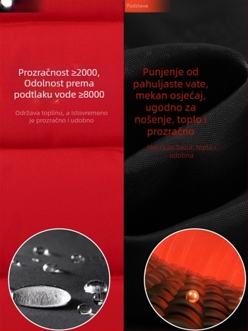 Debeli pamukasti prsluk za radnu odjeću – bez rukava, otisnut logotip, vodootporan