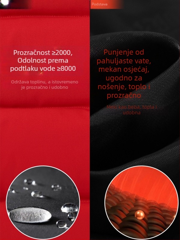 Debeli pamukasti prsluk za radnu odjeću – bez rukava, otisnut logotip, vodootporan