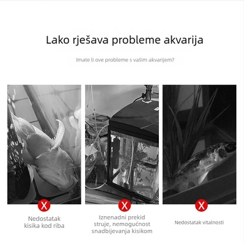 Mini oksigen pumpa za akvarij napajana No. 5 suhim baterijama — hitan aerator za vanjsko ribarenje