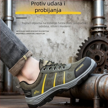 Sigurne radne cipele s zaštitom od probijanja i udara; gornji dio od mikrovlaknaste kože; PU potplat; nizak kroj; četiri sezone; unisex.