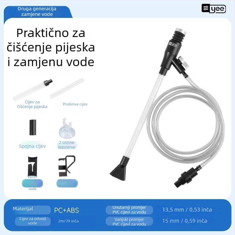 Alat za izmjenu vode u akvariju (Materijal: PVC vodovodna cijev; Marka: yee; Težina: 0.3 kg; Kategorija proizvoda: Uređaj za izmjenu vode; Kategorija: Oprema za akvarij)