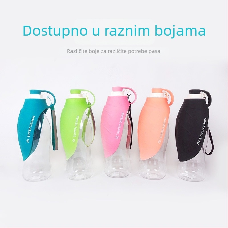 Posuda za vodu za pse, silikon, 580 ml, prijenosna za vanjsku upotrebu, s automatskim hranjenjem, marka Hupp