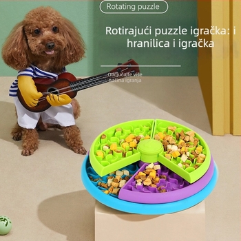 Perig PP zdjela za sporo hranjenje s puzzle zdjelom i rotirajućom pločom za mačke i pse
