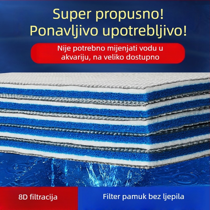 Naypet filtarna vata za akvarij – bez ljepila, 8D, debeljena