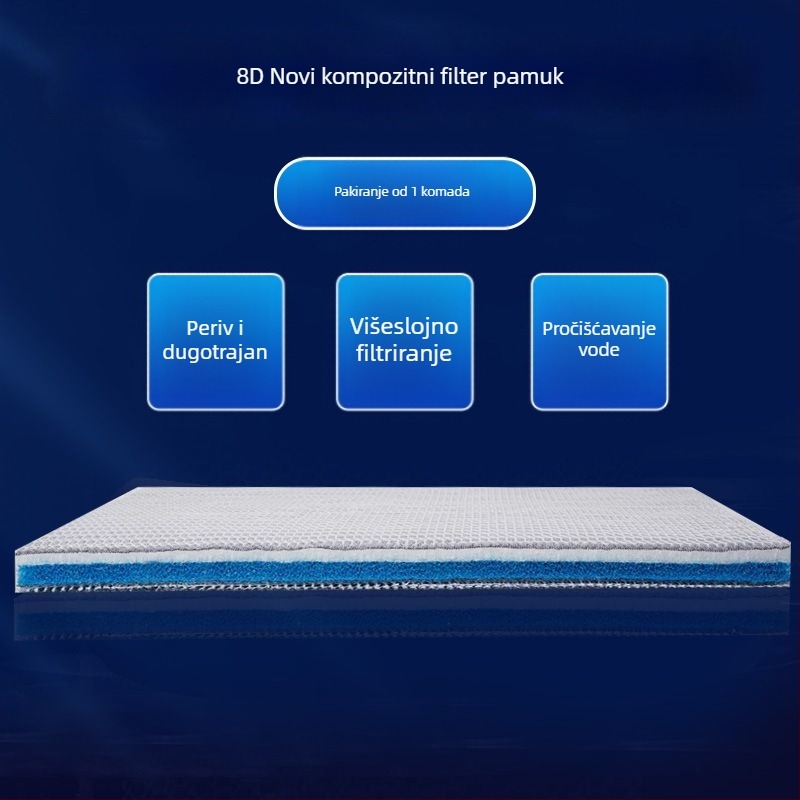 Naypet filtarna vata za akvarij – bez ljepila, 8D, debeljena