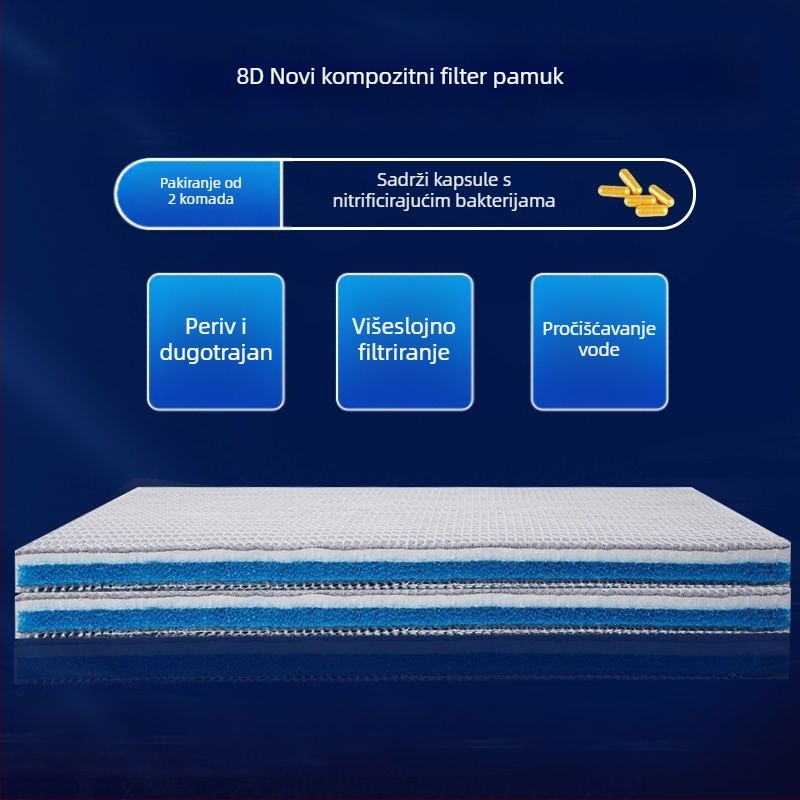 Naypet filtarna vata za akvarij – bez ljepila, 8D, debeljena