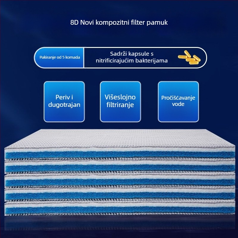 Naypet filtarna vata za akvarij – bez ljepila, 8D, debeljena