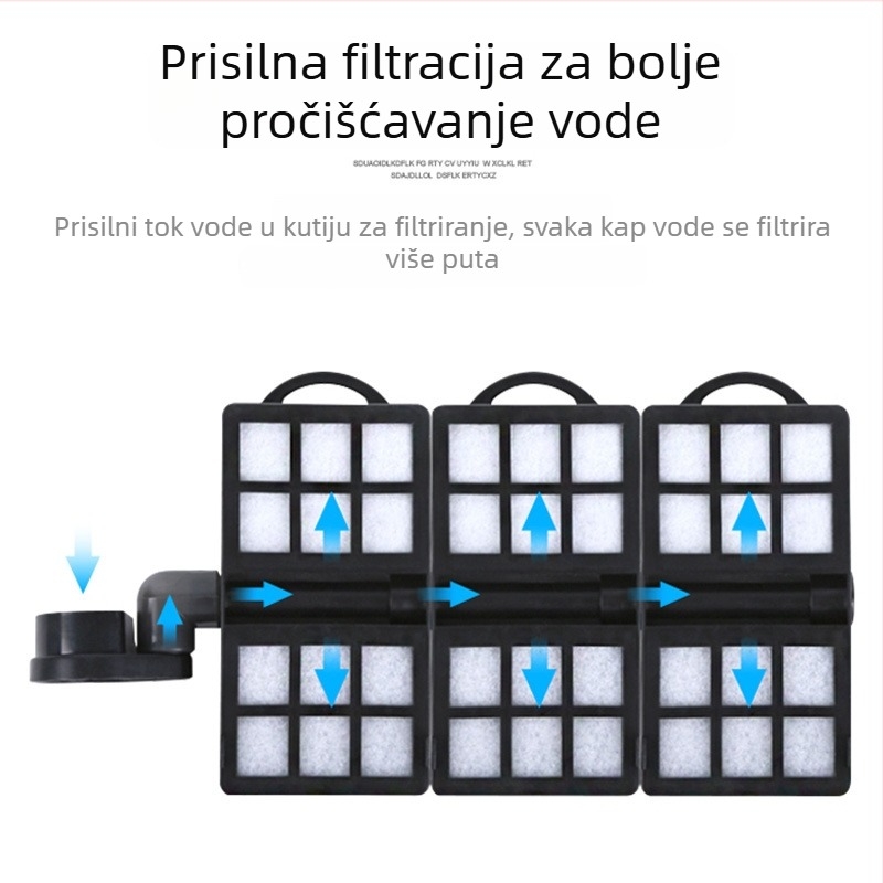 Filtr za akvarij s vodopadom, pamukasti filter, zidni držač, ugrađena kutija za filtriranje (0,5 kg)