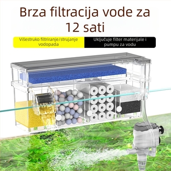 Zidni filter za akvarij s cirkulacijom, 3-u-1 oksigenacija i pročišćavanje vode, plastika, Songbao 22222