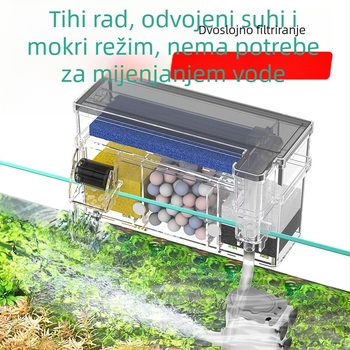 Zidni filter za akvarij s cirkulacijom, 3-u-1 oksigenacija i pročišćavanje vode, plastika, Songbao 22222