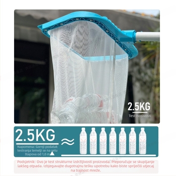 Izdržljiva dubinska mreža za lišće bazena s uklonjivom drškom