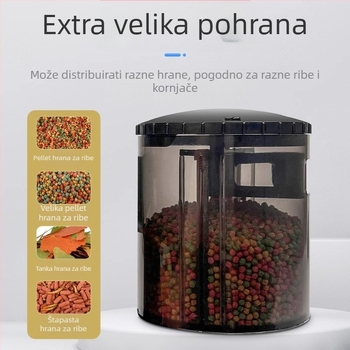 Automatska hranilica za akvarij, električna, s programabilnim tajmerom, za ukrasne ribice i želve, kompletan set