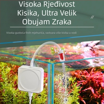 Kompaktna i izuzetno tiha pumpa za kisik u akvariju, s jednim izlazom, marka Hundreds of years of flowers, nije uvezeno