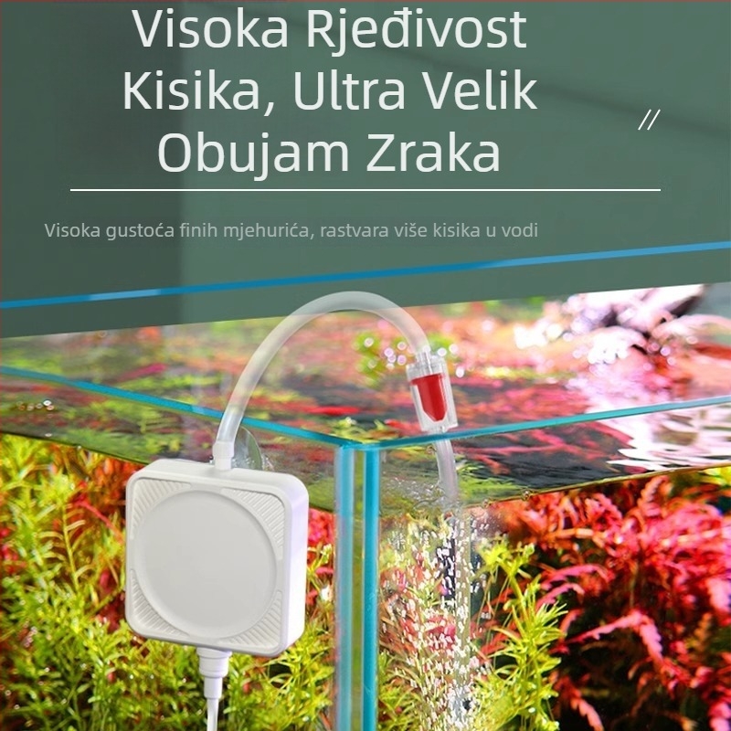 Kompaktna i izuzetno tiha pumpa za kisik u akvariju, s jednim izlazom, marka Hundreds of years of flowers, nije uvezeno