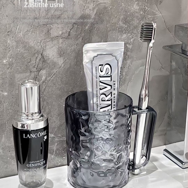 Akrilna cilindrična čaša za četkicu i ispiranje, s uzorkom ledenog uzorka, stil laganog luksuza