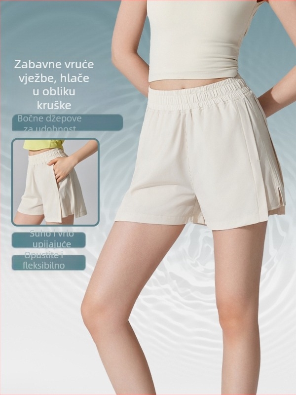 Ženske sportske kratke hlače, brzo se suše, prozračne, smjesa kemijskih vlakana, 90% poliester, 10% elastan, ljeto 2024
