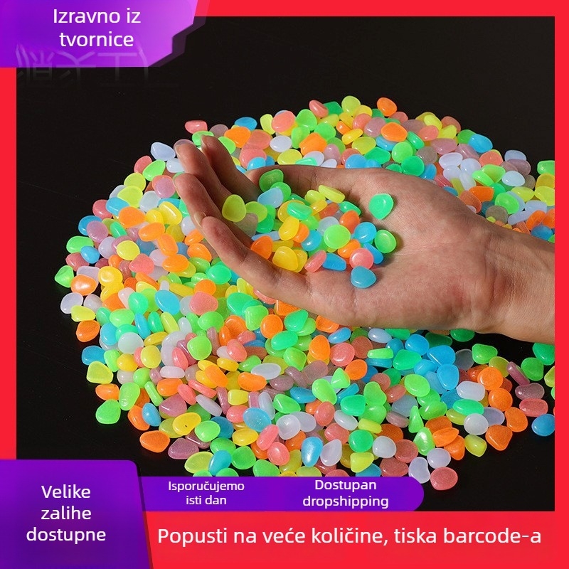 Svjetleći fluoritni kamenčići za akvarij i vrt - 1 kg pakiranje, porijeklo: Jinhua