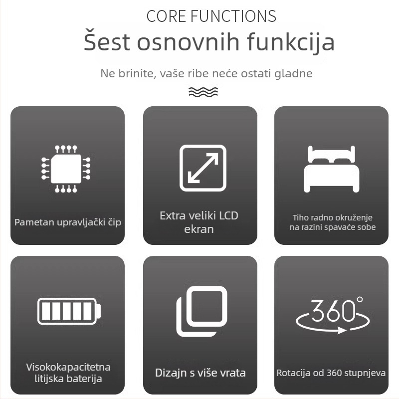 Automatska hranilica za ribice u akvariju, plastična konstrukcija, brend BESSN, komplet, pogodno za akvarij