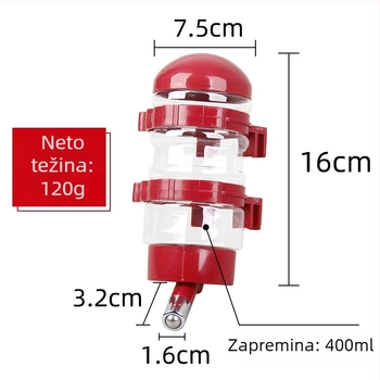 Viseći dispenser vode za pse i mačke, izljev od nehrđajućeg čelika s kugličnim izlazom, pametni automatski dozator vode, LXGPET