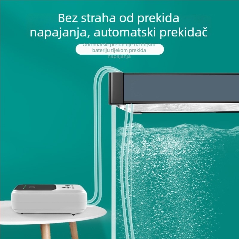 Prijenosna punjiva pumpa za kisik — kompaktna, tiha, dvostruka namjena za vanjski ribolov i kućni uzgoj riba