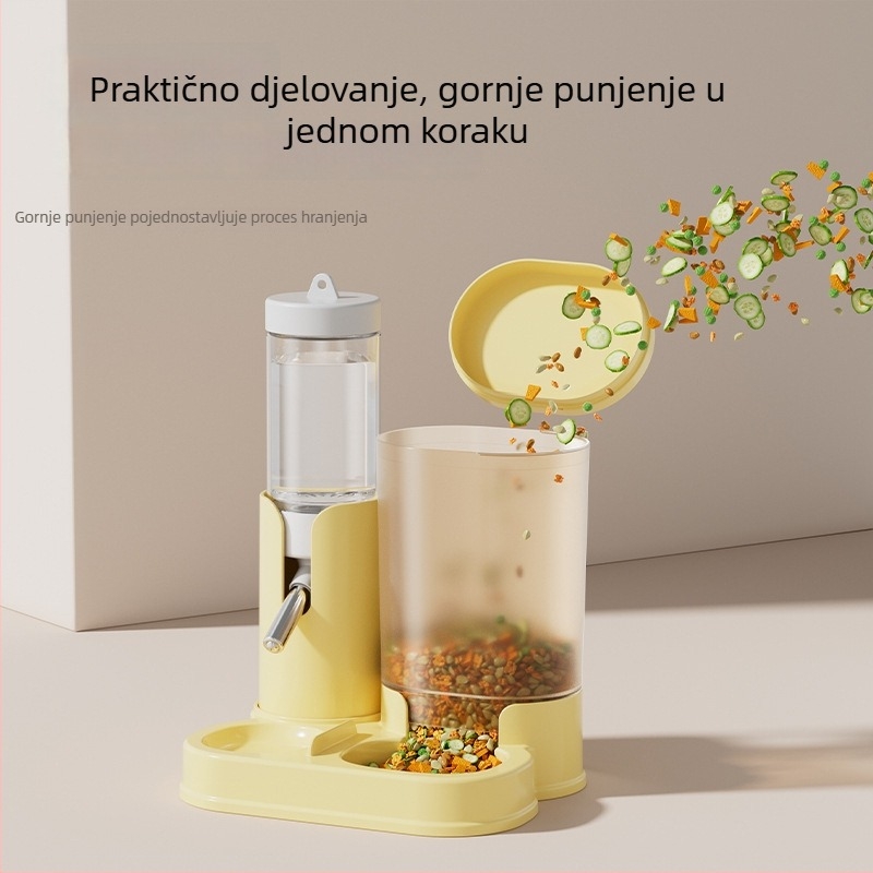 Automatski dispenser hrane i vode za hrčke, činčile i guinejska svinja s kugličnim posudom za vodu — Materijal: PP; Podrijetlo: Zhejiang; Marka: Jiawang yimiao