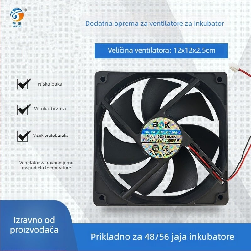 Inkubacijska oprema, HUATUO Mini Fan, model Mini Fan, kontrola temperature 37–39°C, pogodno za perad