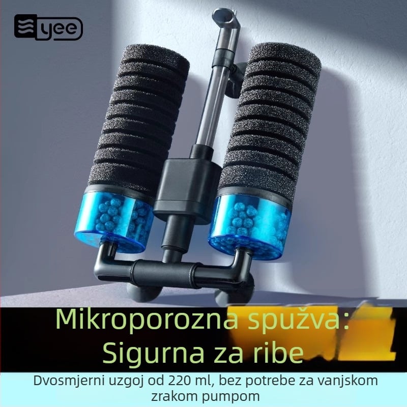 yee Električni filter za akvarij i pumpa za kisik s ugrađenom tri u jednoj funkcijom, tih rad, kruženje vode, plastično kućište, koristi filtracijsku vatu