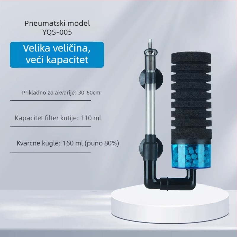 yee Električni filter za akvarij i pumpa za kisik s ugrađenom tri u jednoj funkcijom, tih rad, kruženje vode, plastično kućište, koristi filtracijsku vatu