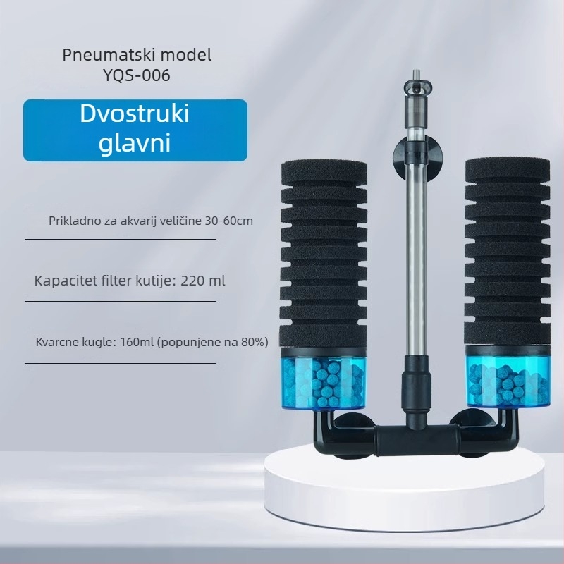yee Električni filter za akvarij i pumpa za kisik s ugrađenom tri u jednoj funkcijom, tih rad, kruženje vode, plastično kućište, koristi filtracijsku vatu