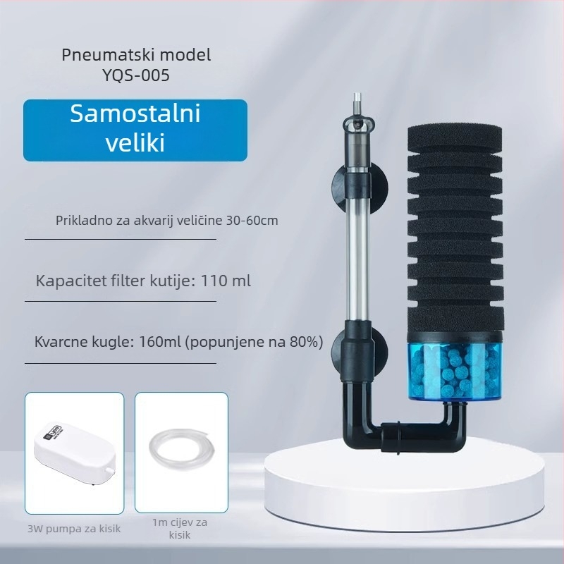 yee Električni filter za akvarij i pumpa za kisik s ugrađenom tri u jednoj funkcijom, tih rad, kruženje vode, plastično kućište, koristi filtracijsku vatu
