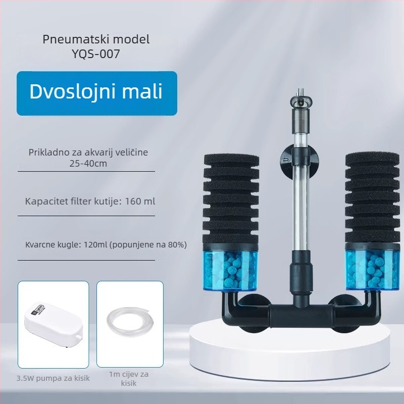 yee Električni filter za akvarij i pumpa za kisik s ugrađenom tri u jednoj funkcijom, tih rad, kruženje vode, plastično kućište, koristi filtracijsku vatu